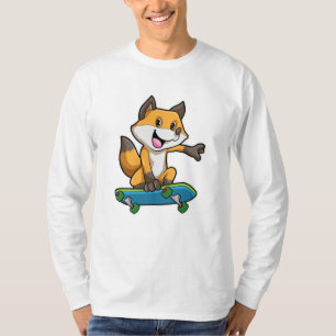 Camiseta Fox como Skater con Skateboard