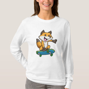 Camiseta Fox como Skater con Skateboard