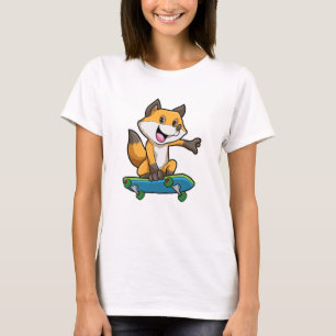 Camiseta Fox como Skater con Skateboard
