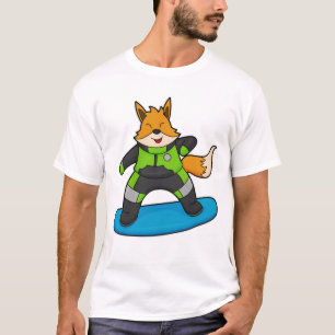 Camiseta Fox como Snowboarder con Snowboard