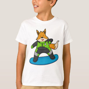 Camiseta Fox como Snowboarder con Snowboard