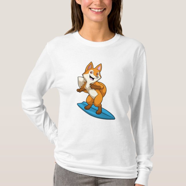 Camiseta Fox como surfista con Surfboard (Anverso)