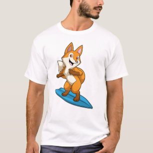 Camiseta Fox como surfista con Surfboard