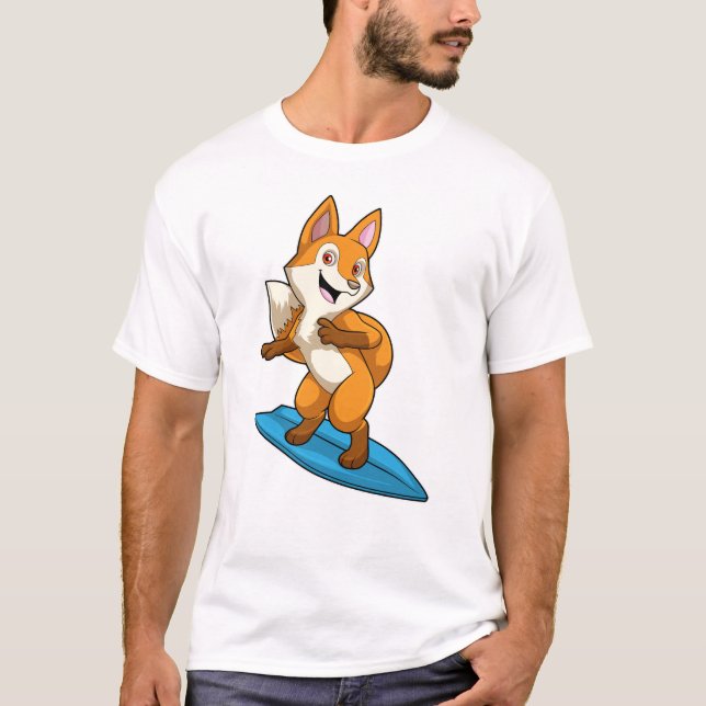 Camiseta Fox como surfista con Surfboard (Anverso)
