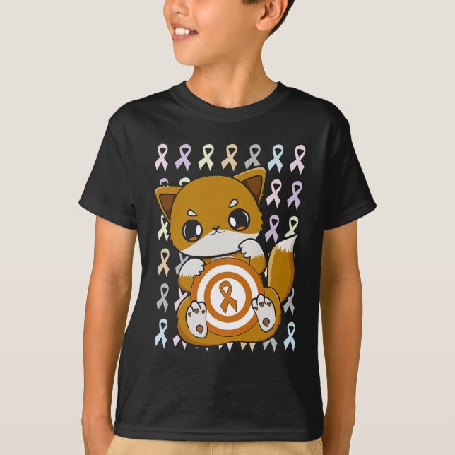 Camiseta Fox Con Cinta Naranja Para Concienciación Sobre Le (Anverso)