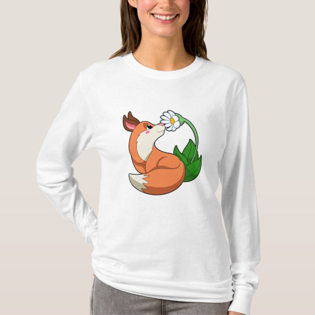 Camiseta Fox con flor blanca (Anverso)