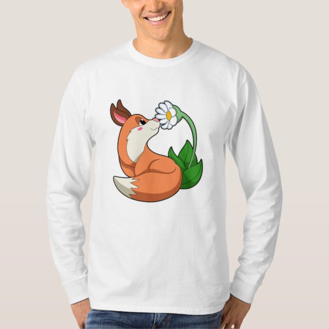 Camiseta Fox con flor blanca (Anverso)