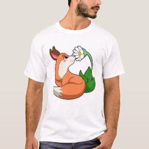 Camiseta Fox con flor blanca