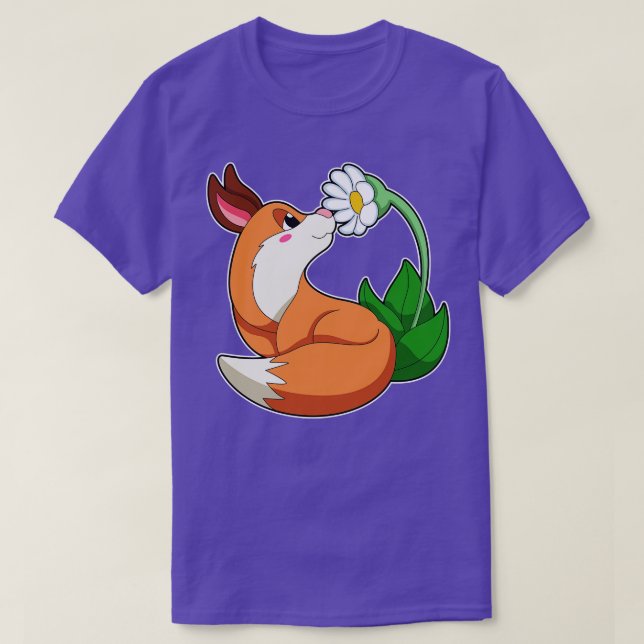 Camiseta Fox con flor blanca (Diseño del anverso)