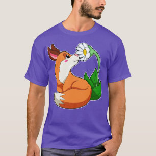 Camiseta Fox con flor blanca