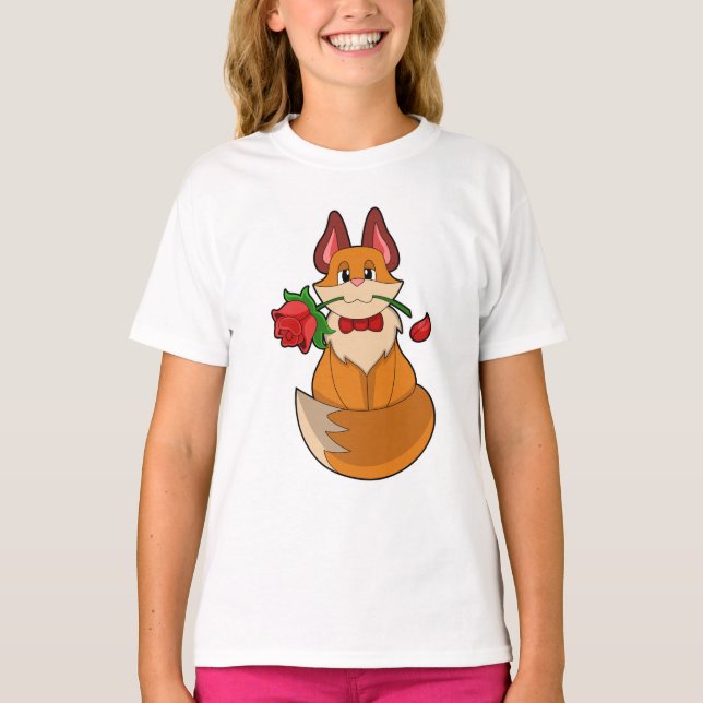 Camiseta Fox con flor Rosa (Anverso)