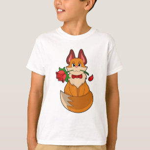 Camiseta Fox con flor Rosa