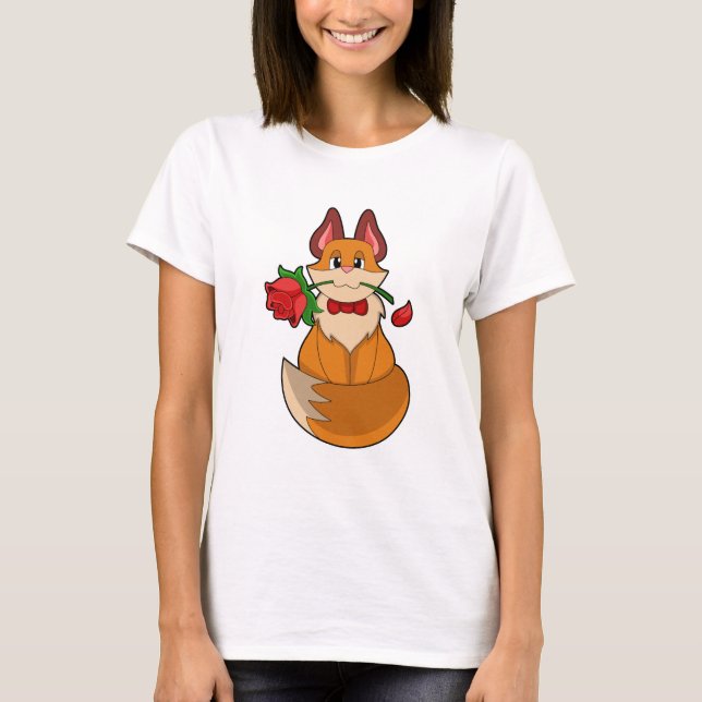 Camiseta Fox con flor Rosa (Anverso)