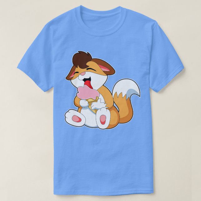 Camiseta Fox con helado de fresa (Diseño del anverso)