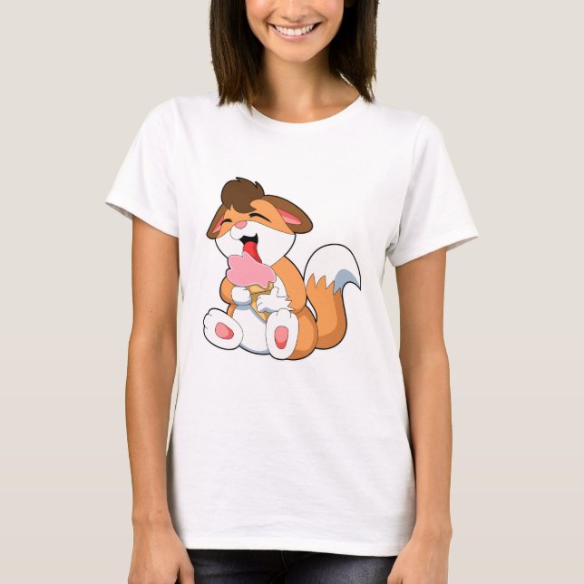 Camiseta Fox con helado de fresa (Anverso)