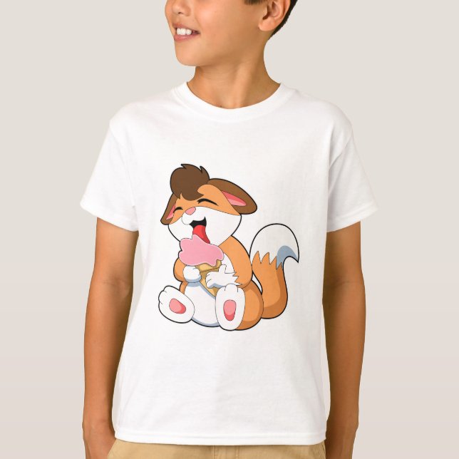 Camiseta Fox con helado de fresa (Anverso)