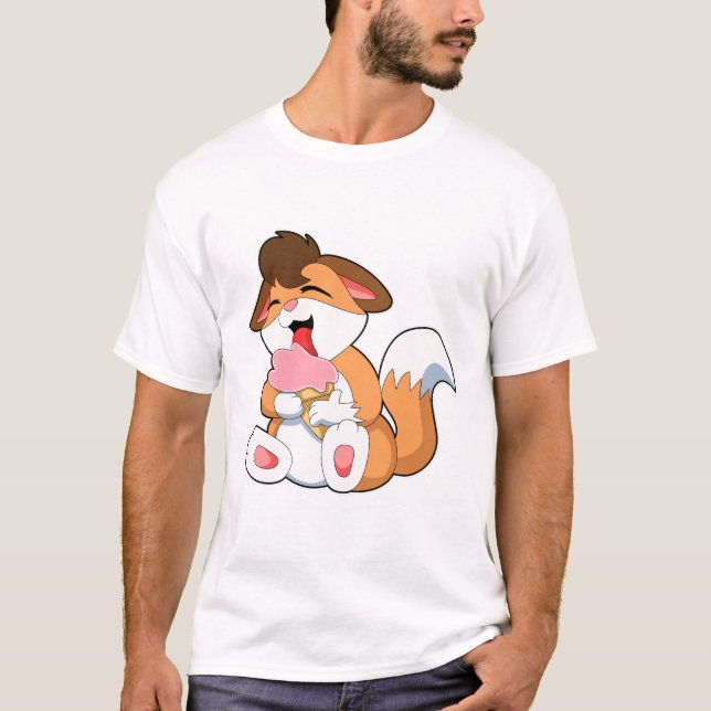 Camiseta Fox con helado de fresa (Anverso)