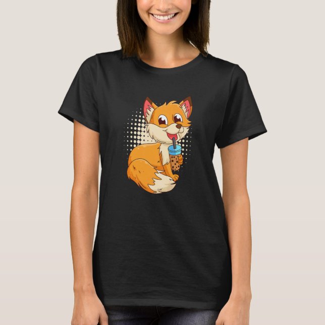 Camiseta Fox con niños de zorro bubbbbel tea (Anverso)