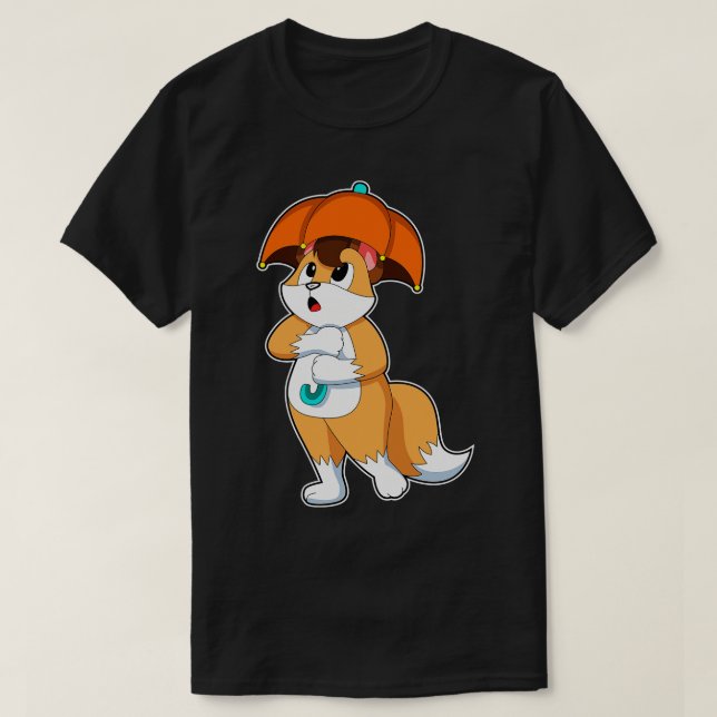 Camiseta Fox con paraguas 2 (Diseño del anverso)