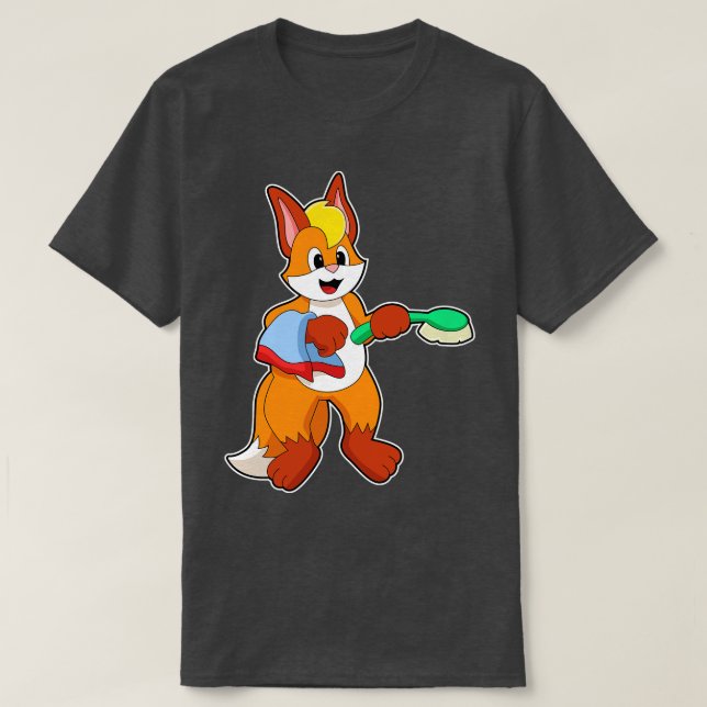 Camiseta Fox con pincel de toalla (Diseño del anverso)