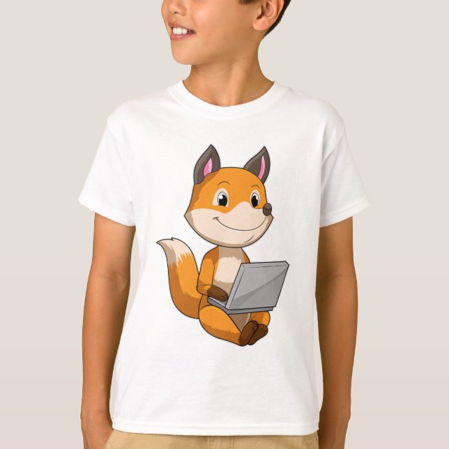 Camiseta Fox con portátil (Anverso)