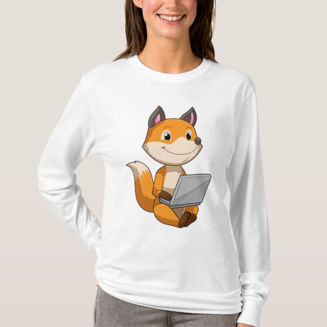 Camiseta Fox con portátil (Anverso)