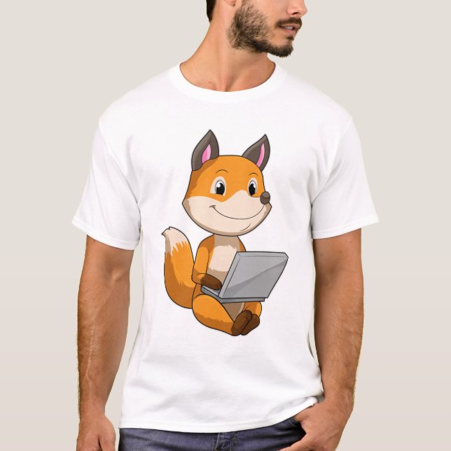 Camiseta Fox con portátil (Anverso)