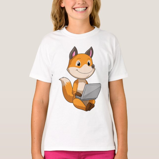 Camiseta Fox con portátil (Anverso)