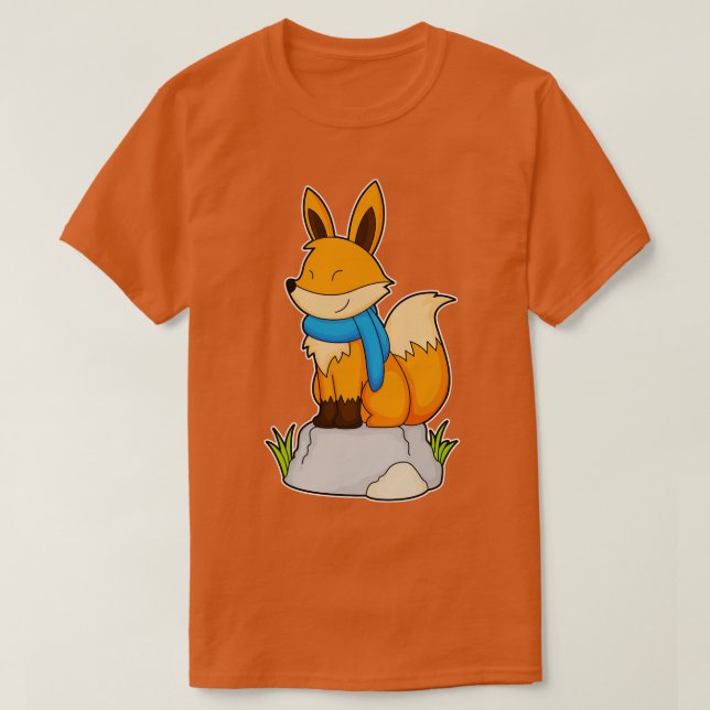 Camiseta Fox con Scarf en la roca (Diseño del anverso)