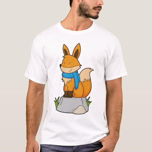 Camiseta Fox con Scarf en la roca (Anverso)