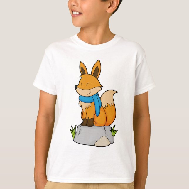 Camiseta Fox con Scarf en la roca (Anverso)
