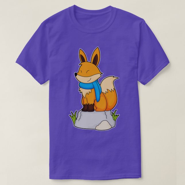 Camiseta Fox con Scarf en la roca (Diseño del anverso)
