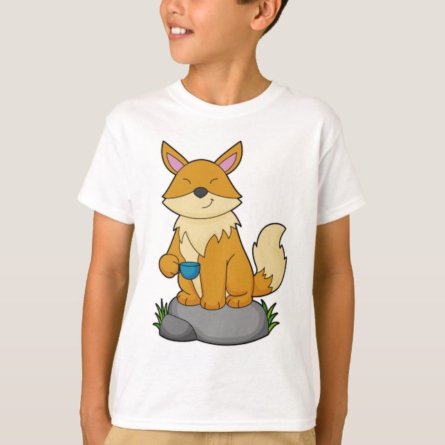 Camiseta Fox con taza de café (Anverso)