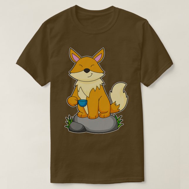 Camiseta Fox con taza de café 1 (Diseño del anverso)