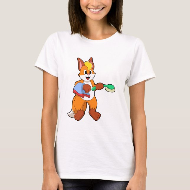 Camiseta Fox con toalla y pincel (Anverso)