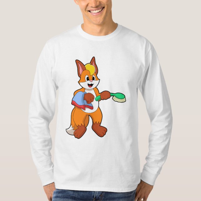 Camiseta Fox con toalla y pincel (Anverso)