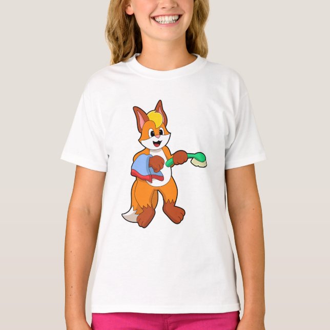 Camiseta Fox con toalla y pincel (Anverso)