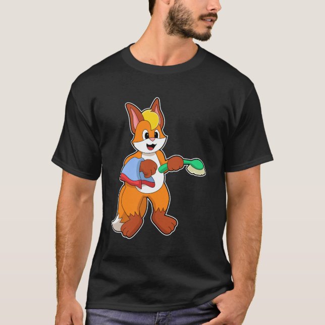 Camiseta Fox con toalla y pincel (Anverso)