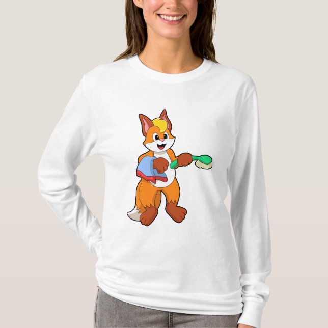 Camiseta Fox con toalla y pincel (Anverso)