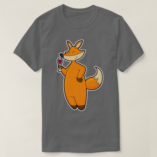 Camiseta Fox con vidrio de vino (Diseño del anverso)