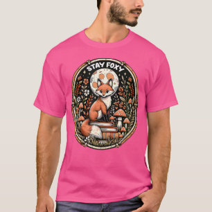 Camiseta Fox Cottagecore Books Floral Cute Estético Fox