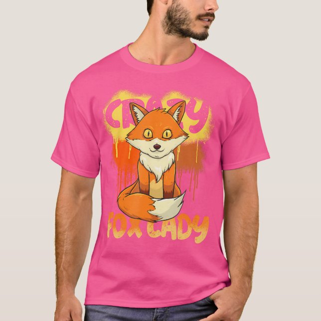Camiseta Fox Crazy Fox Lady Funny Fox Appartal Para Fox Lov (Anverso)