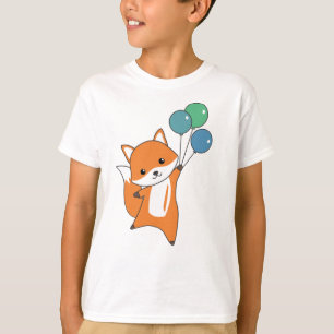Camiseta Fox Cute Animals Mosca Globos Niños
