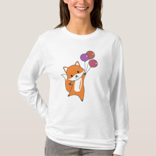 Camiseta Fox Cute Animals Mosca Globos Niños