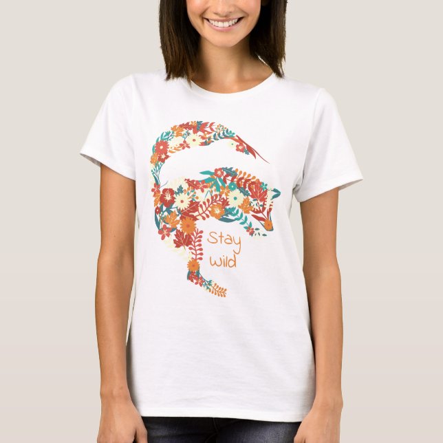 Camiseta Fox de aguijón de flores silvestres (Anverso)