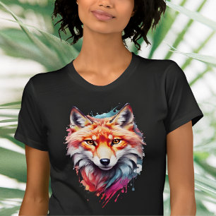 Camiseta Fox de color de agua