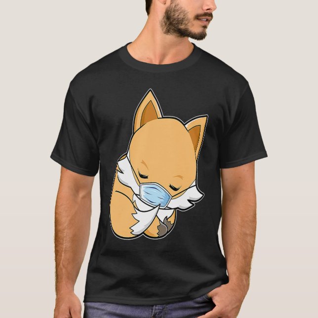 Camiseta Fox de Cuarentena con máscara facial (Anverso)