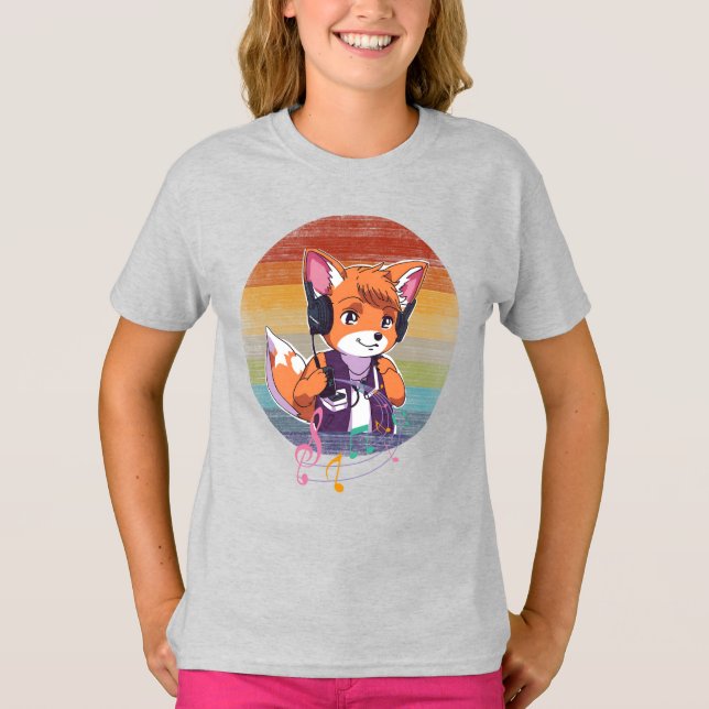 Camiseta Fox de música retro (Anverso)