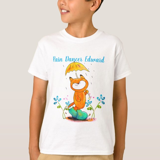 Camiseta Fox de primavera inspiradora con paraguas (Anverso)
