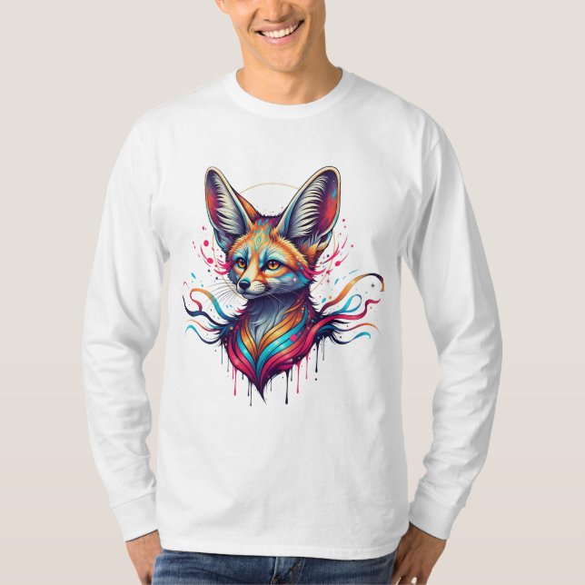 Camiseta Fox del Desierto Psicodélico - Arte de fantasía co (Anverso)